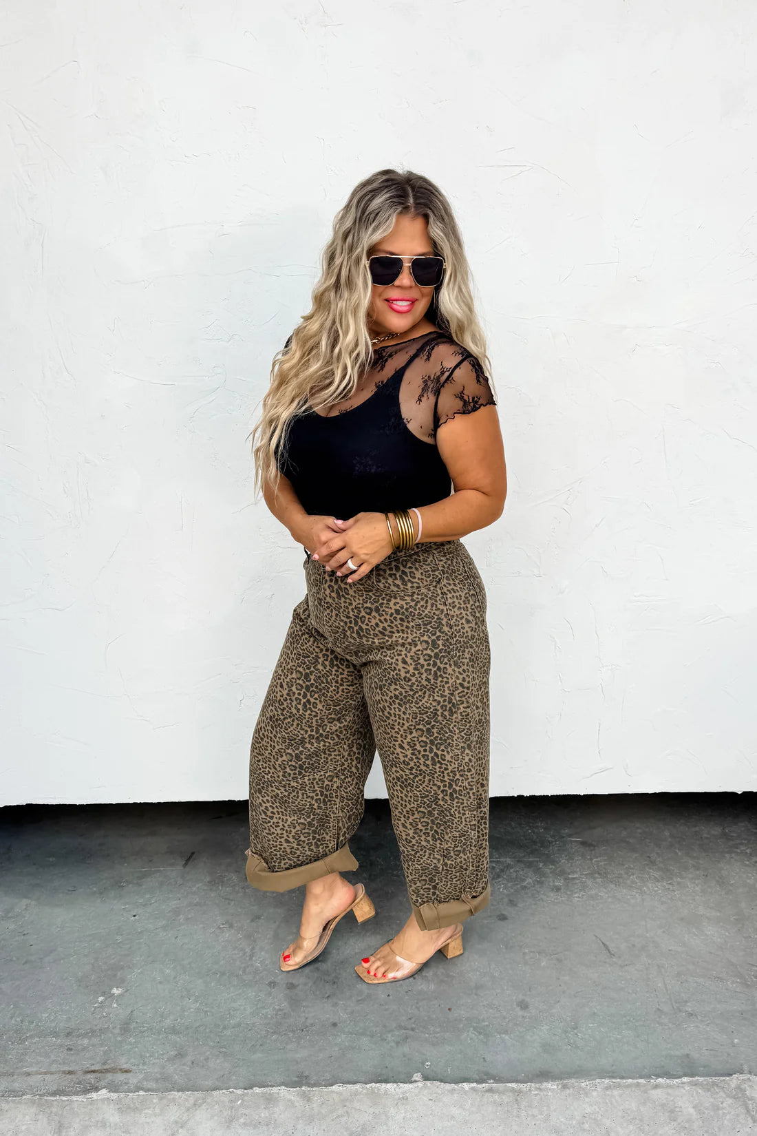 CHEETAH BARREL JEANS