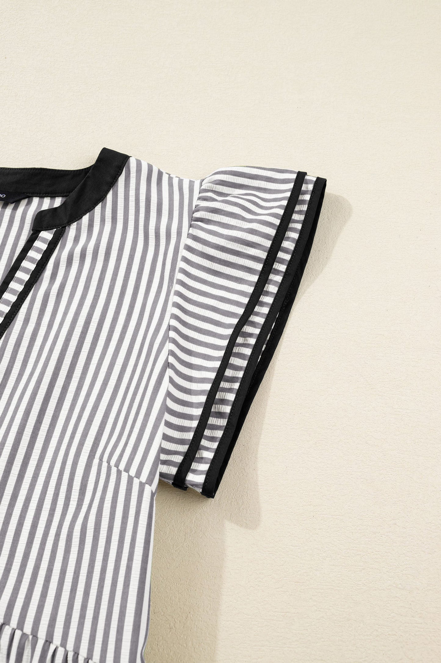 PRE-ORDER Stripe Contrast Flutter Sleeve Dress