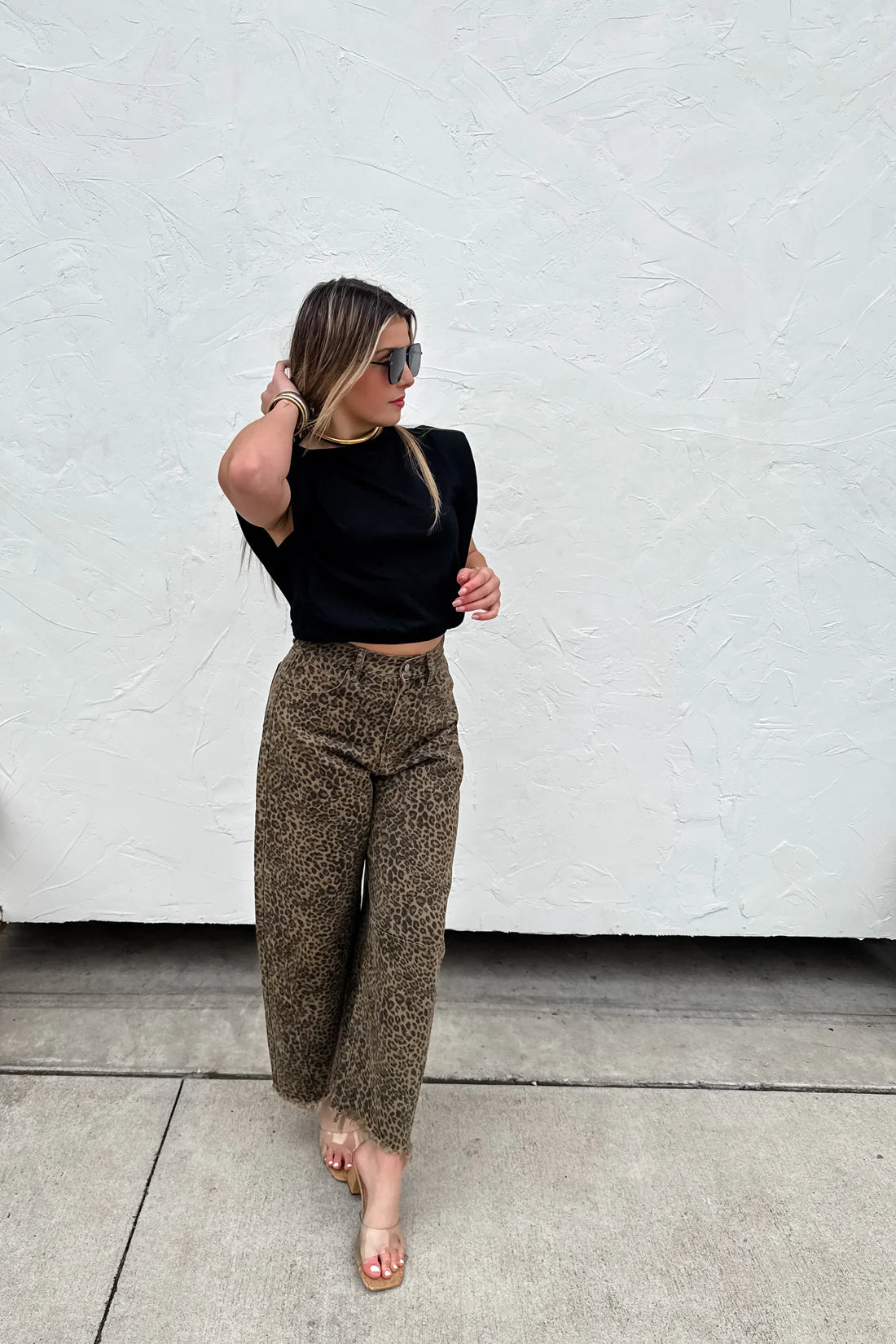 CHEETAH BARREL JEANS