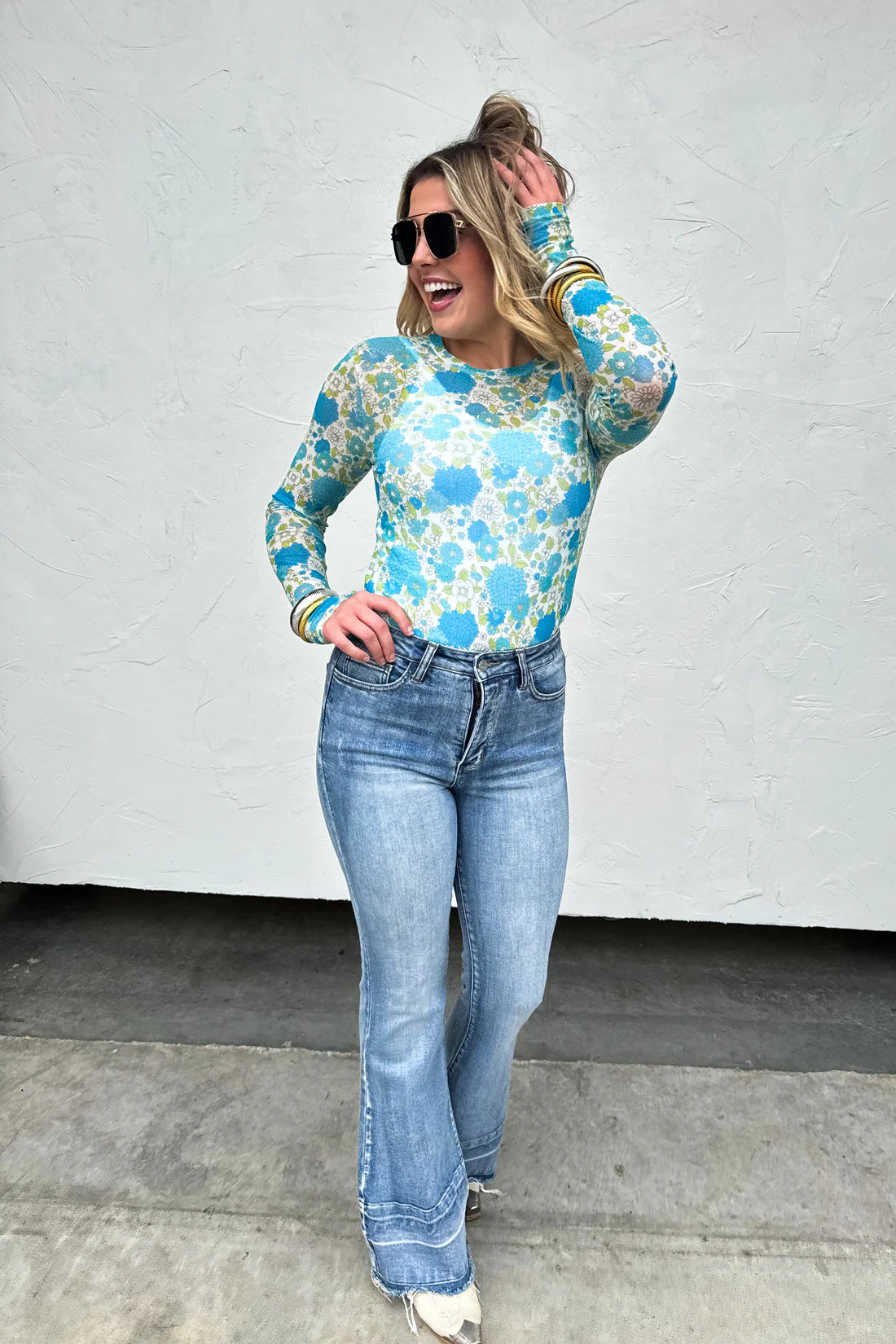 Vintage Floral Mesh Tops