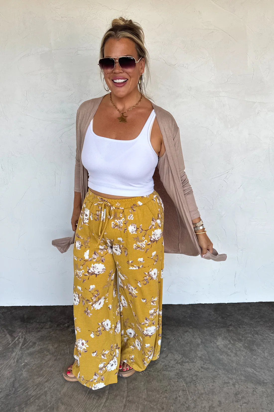 HADDIE FLORAL WIDE LEG PANTS