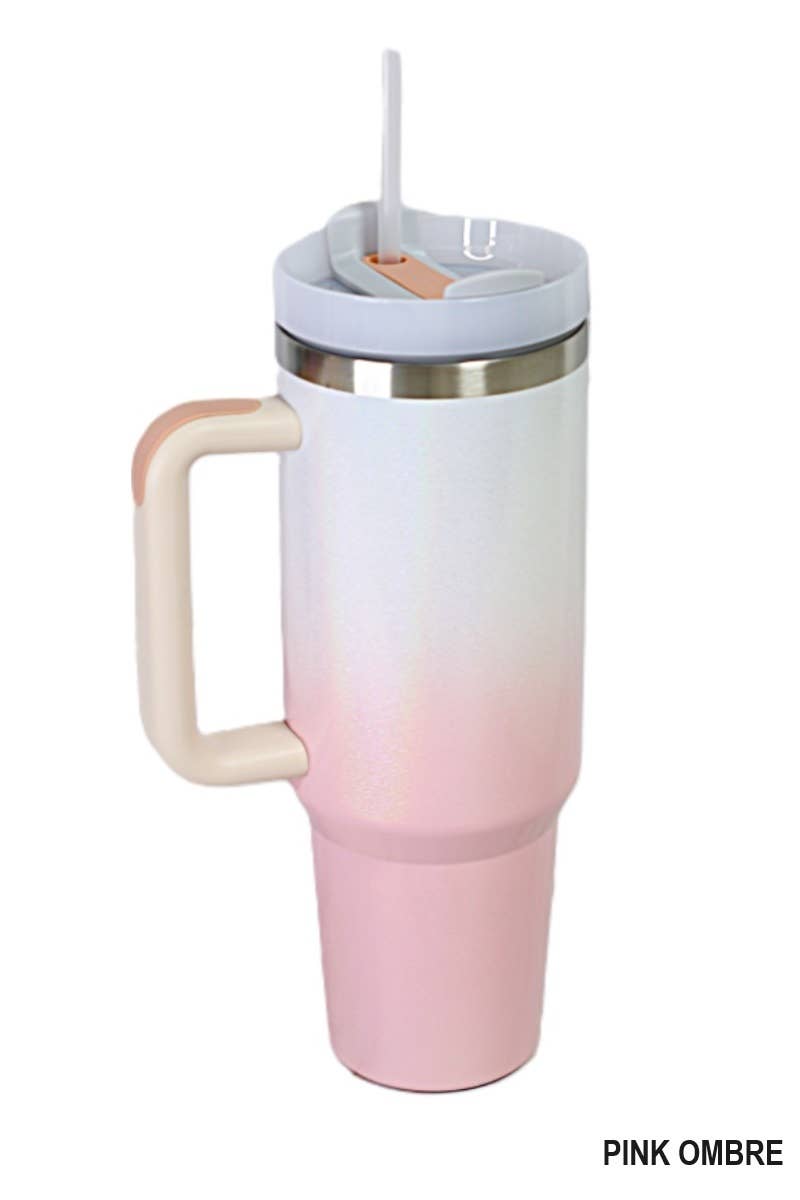 40oz Stainless Steel Tumbler: PINK OMBRÉ