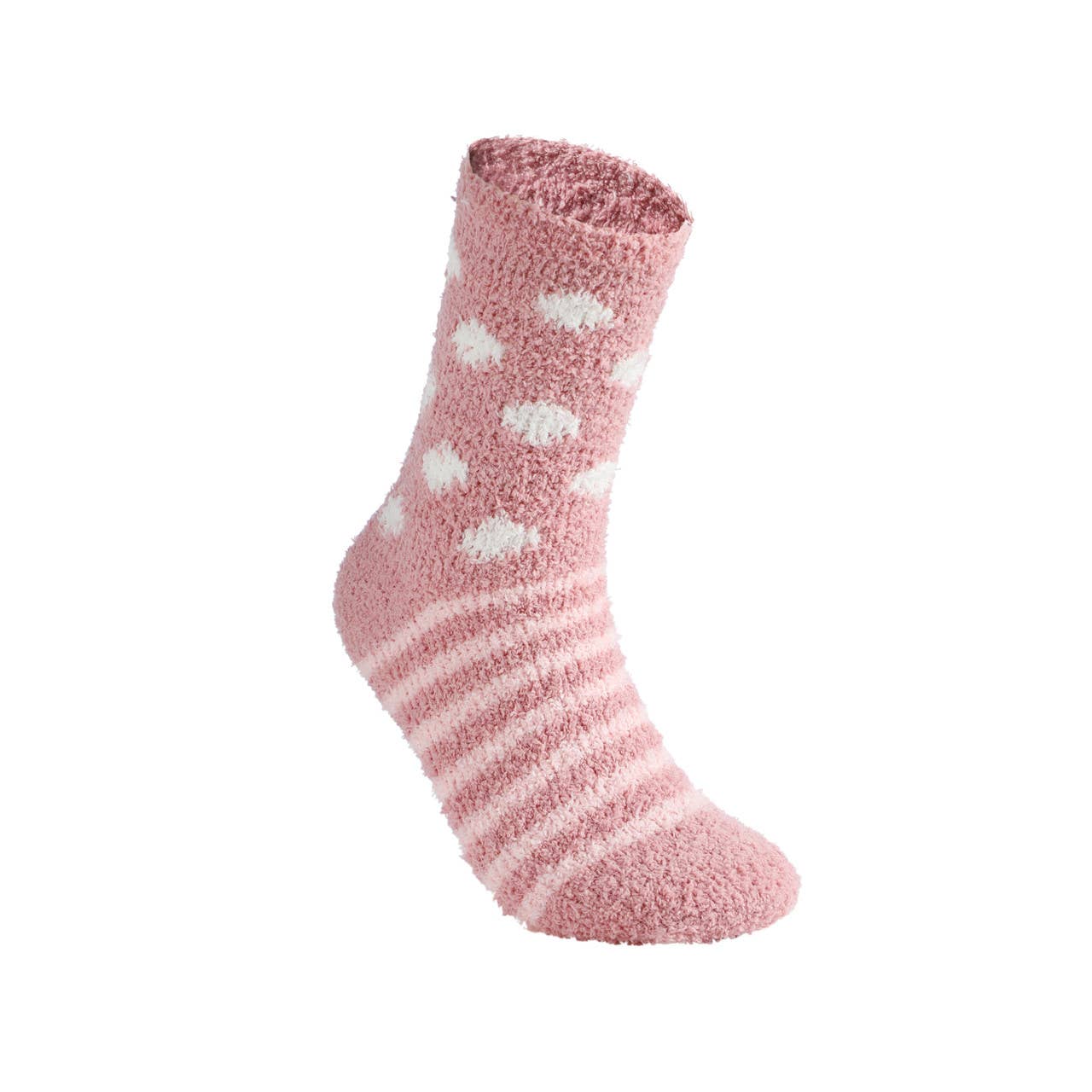 Ladies Fuzzy Socks - 3 pair Set - Pink