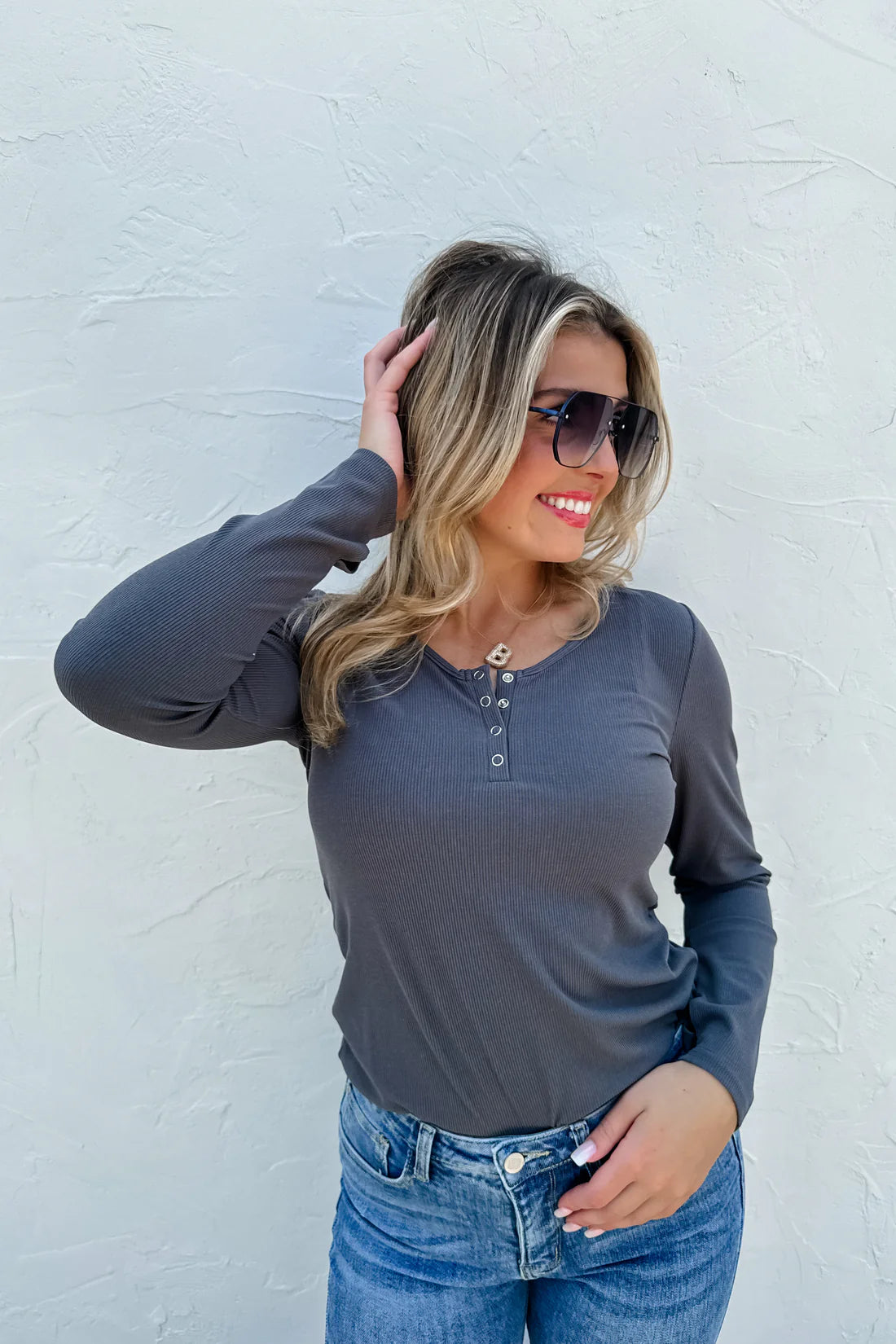 BROOKLYN SNAP HENLEY TOP