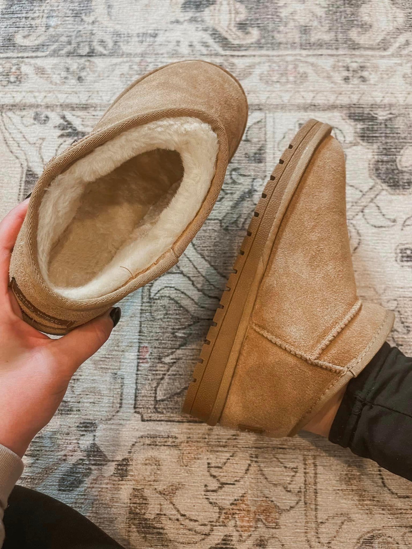 Faux Fur Lined Shortie Boots