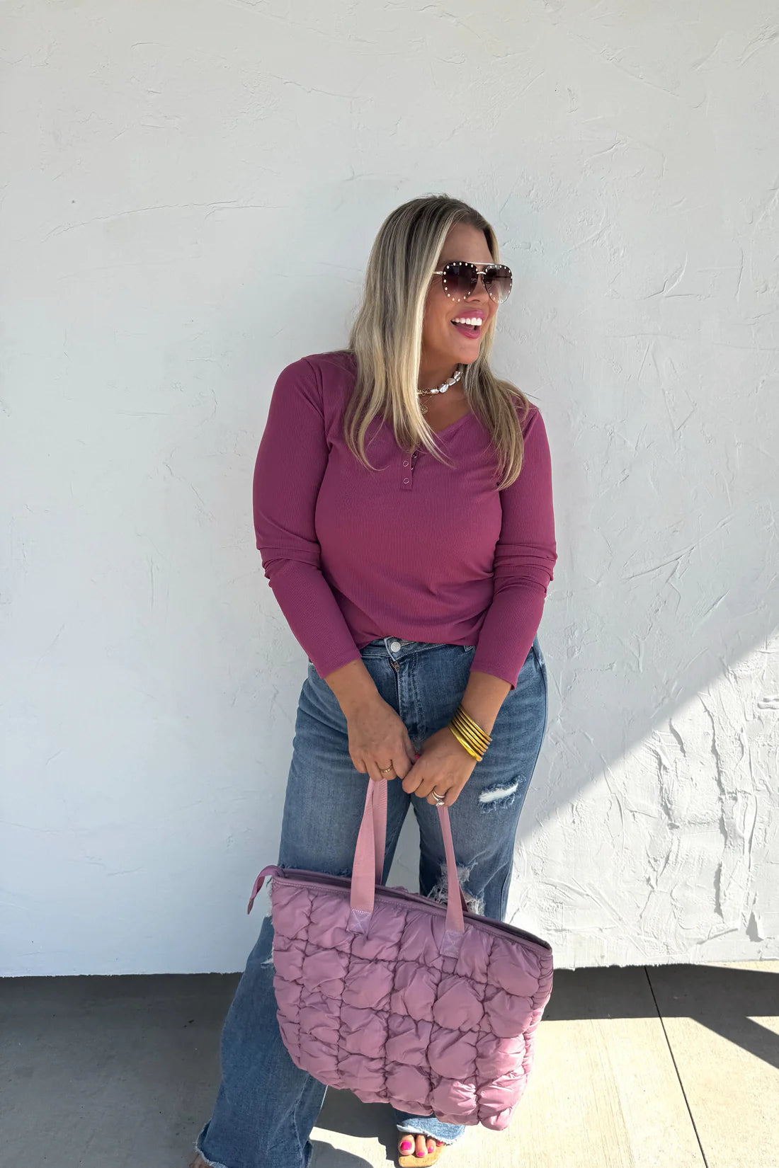 BROOKLYN SNAP HENLEY TOP