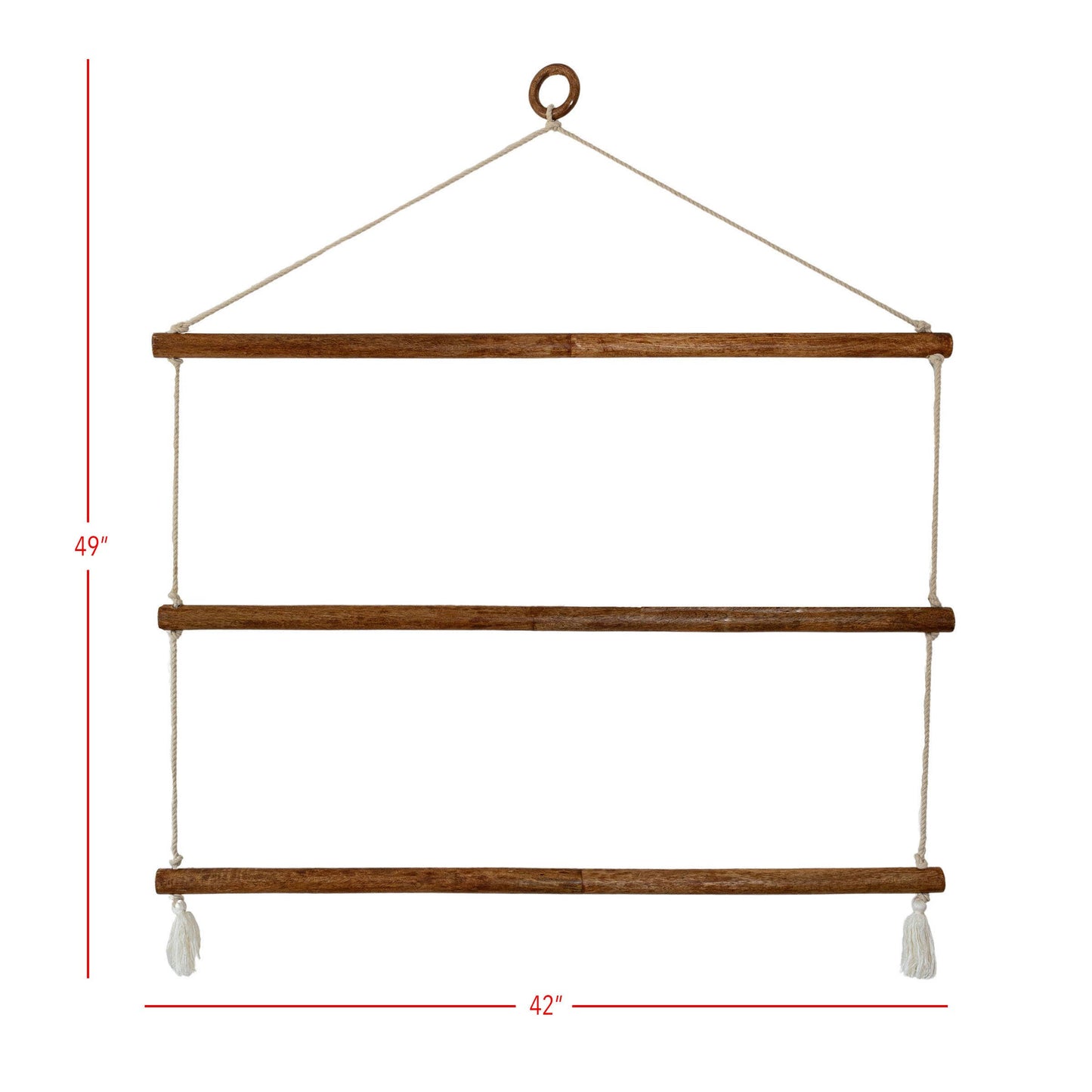 Macrame Hanging Blanket Ladder Wide No