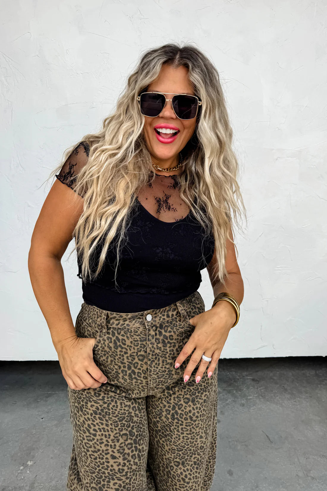 CHEETAH BARREL JEANS
