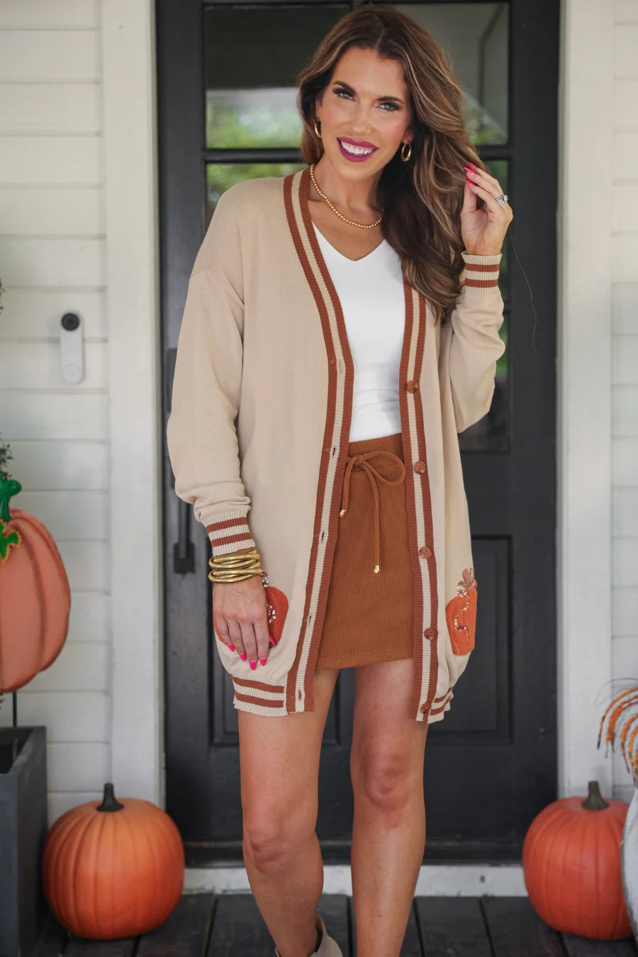 PREORDER Well Loved Ribbed Skort- Chestnut