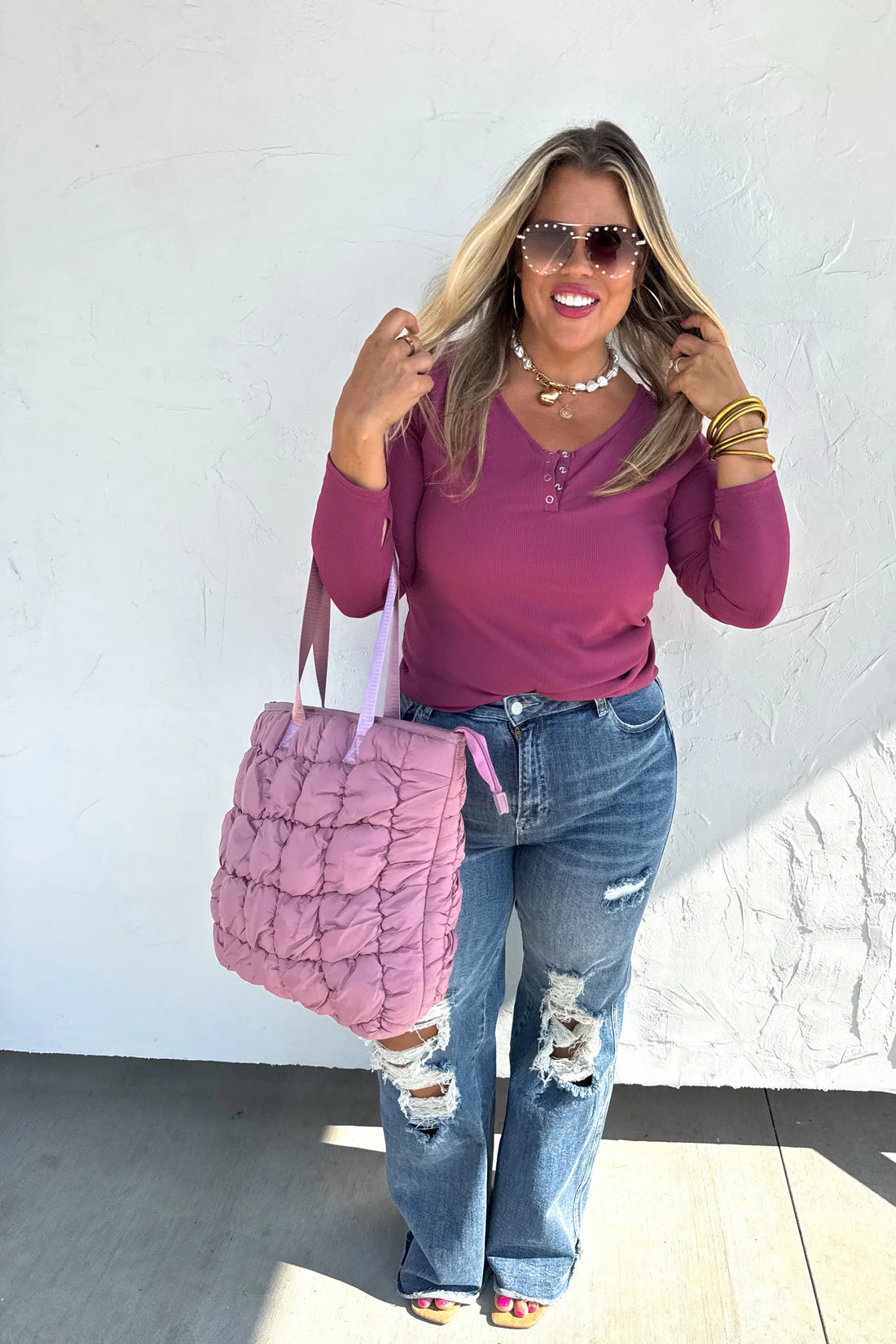 BROOKLYN SNAP HENLEY TOP