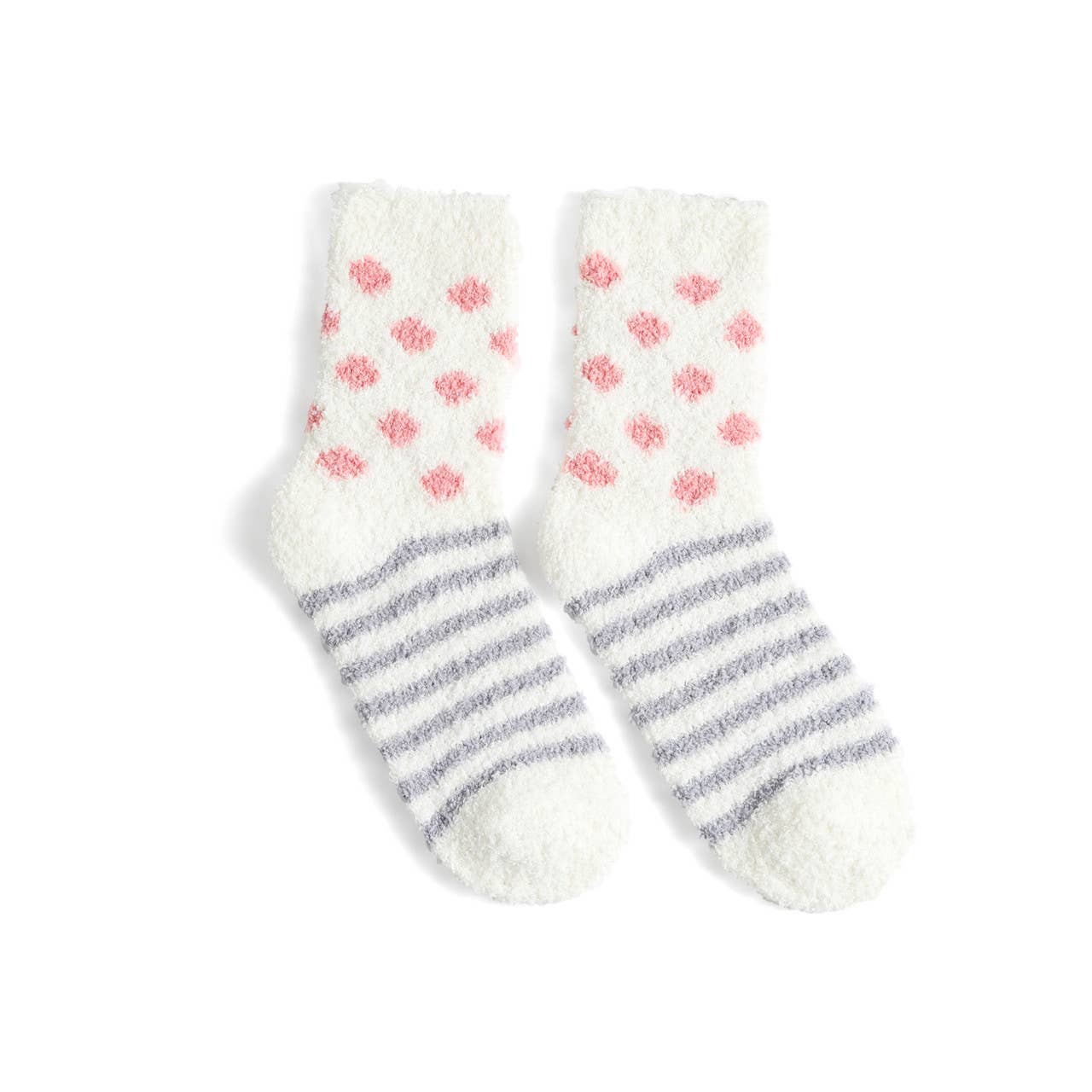 Ladies Fuzzy Socks - 3 pair Set - Pink