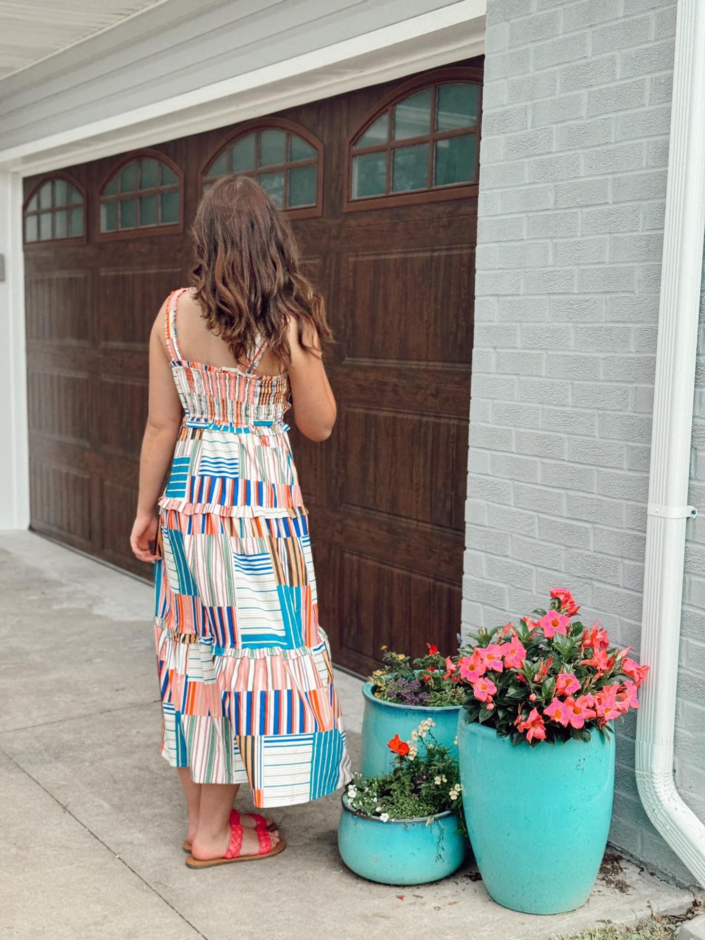 Patchwork Smocked Dress