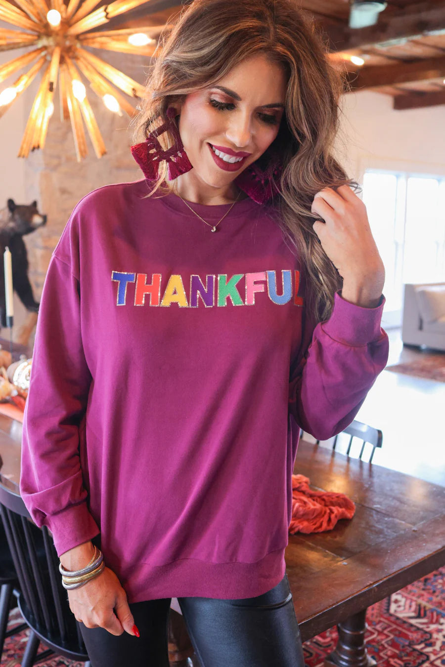 Thankful Sequin Sweatshirt