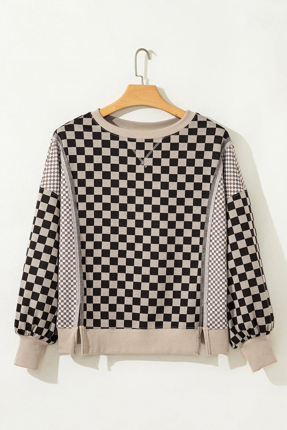 PRE-ORDER Khaki Mixed Checkered Top
