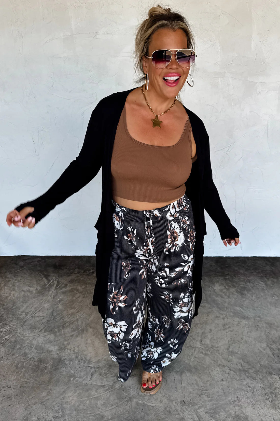 HADDIE FLORAL WIDE LEG PANTS