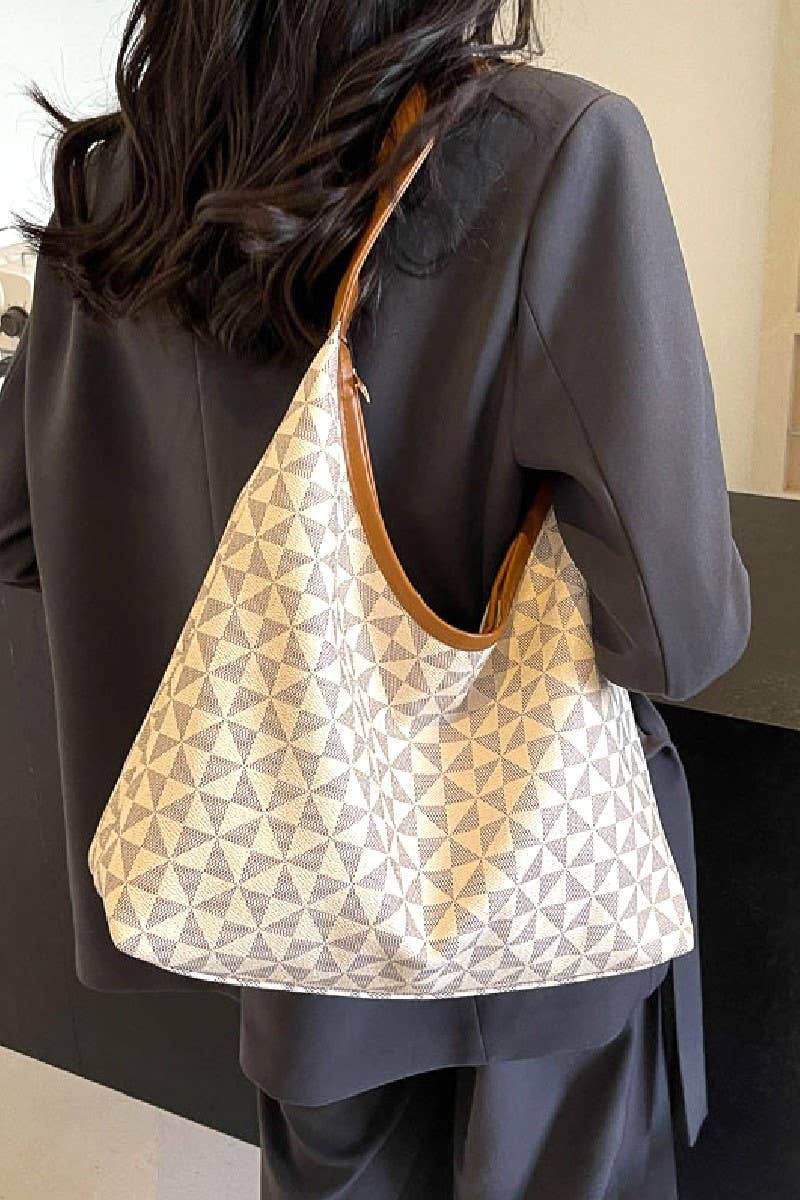 Vegan Leather Boheme Hobo Shoulder Tote Bag: NEUTRAL
