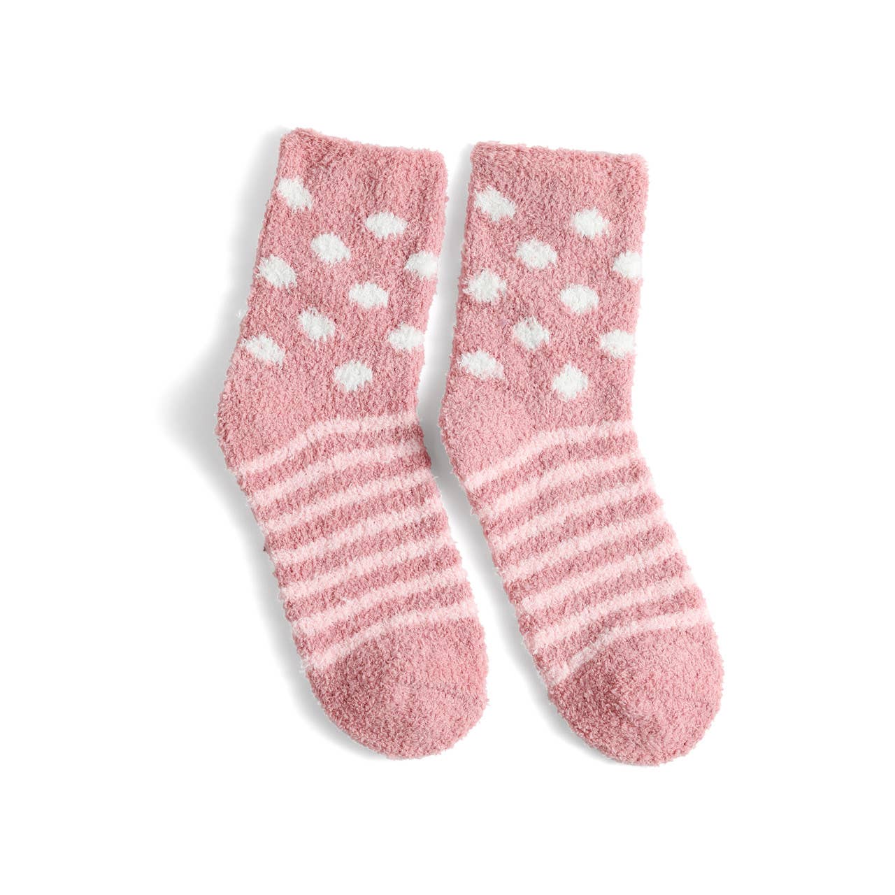 Ladies Fuzzy Socks - 3 pair Set - Pink