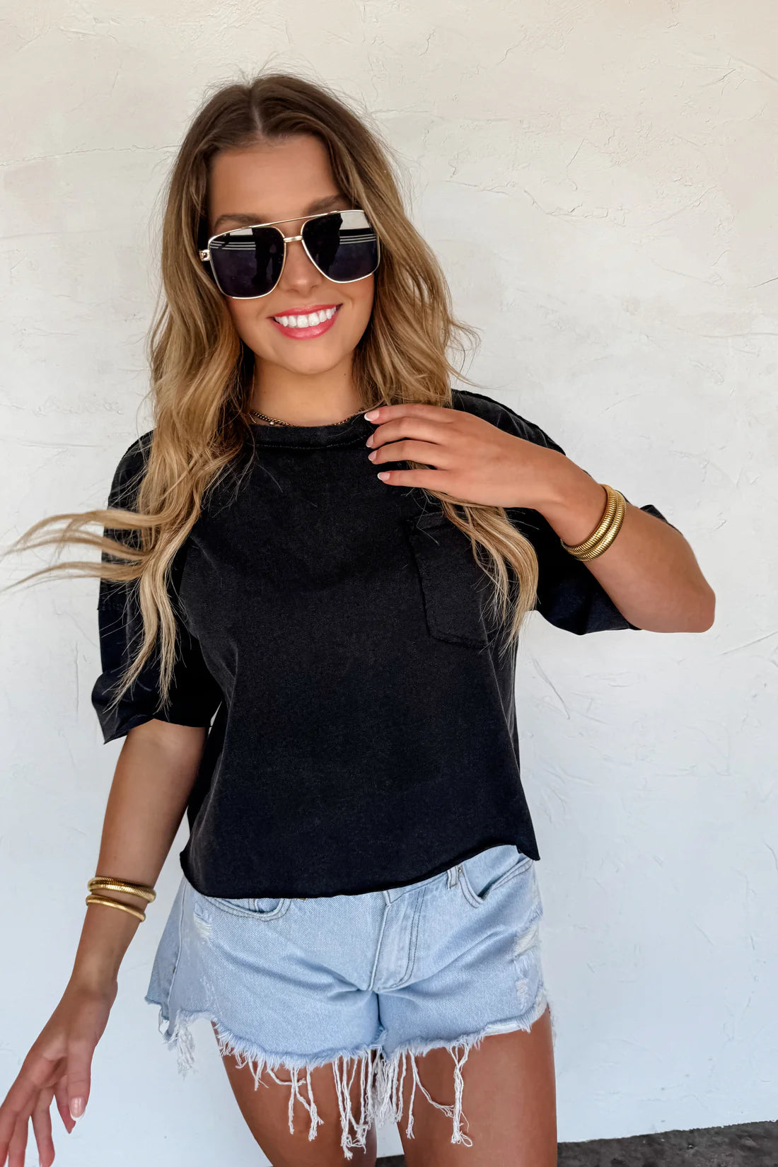REGAN RAW HEM TEE
