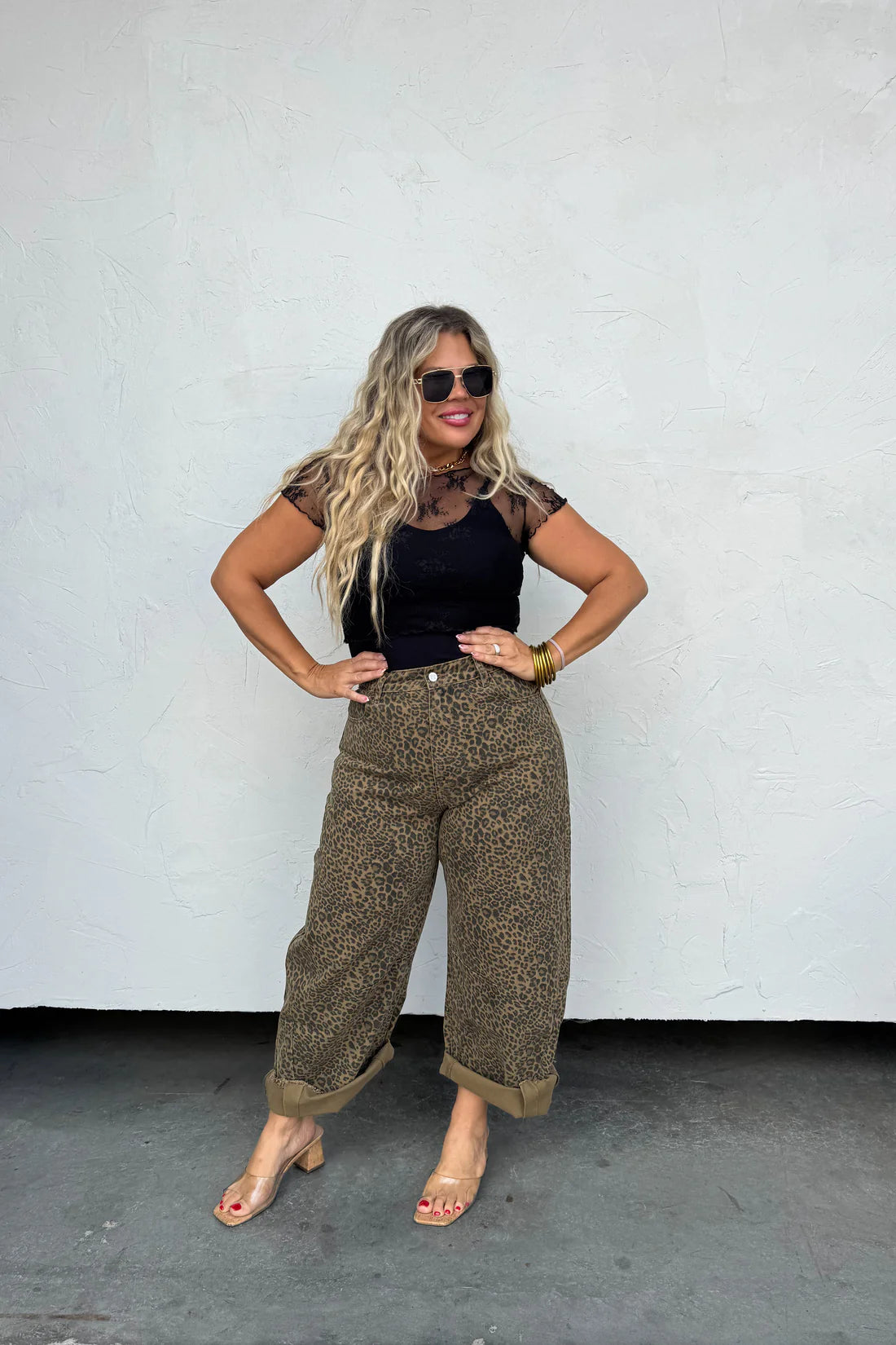 CHEETAH BARREL JEANS