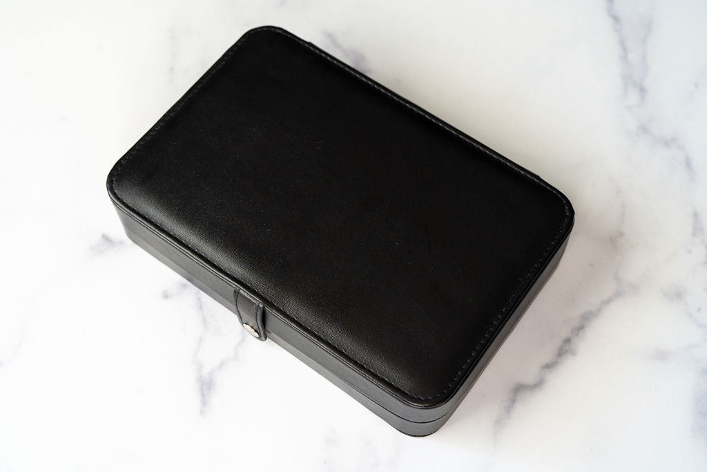 BLACK JEWELRY TRAVEL CASE BOX