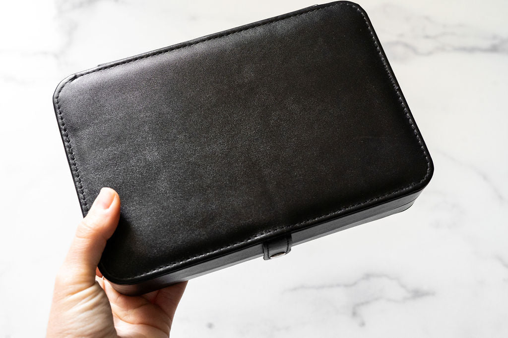 BLACK JEWELRY TRAVEL CASE BOX
