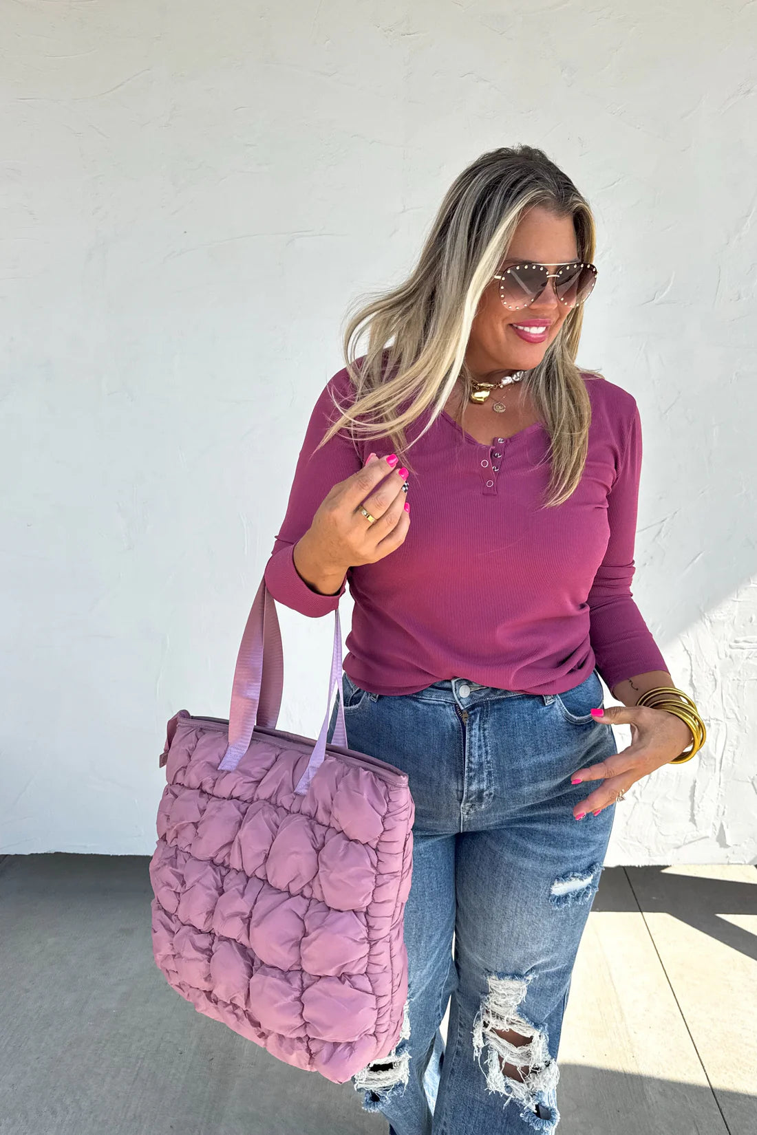 BROOKLYN SNAP HENLEY TOP