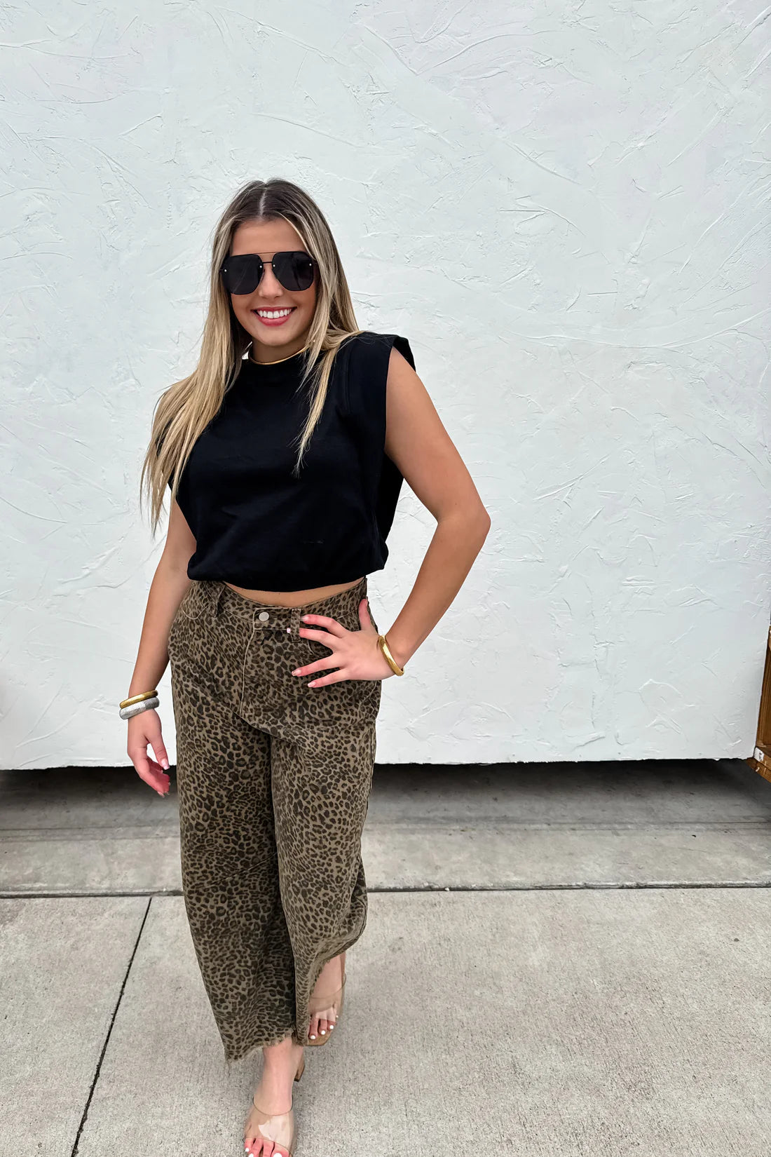 CHEETAH BARREL JEANS