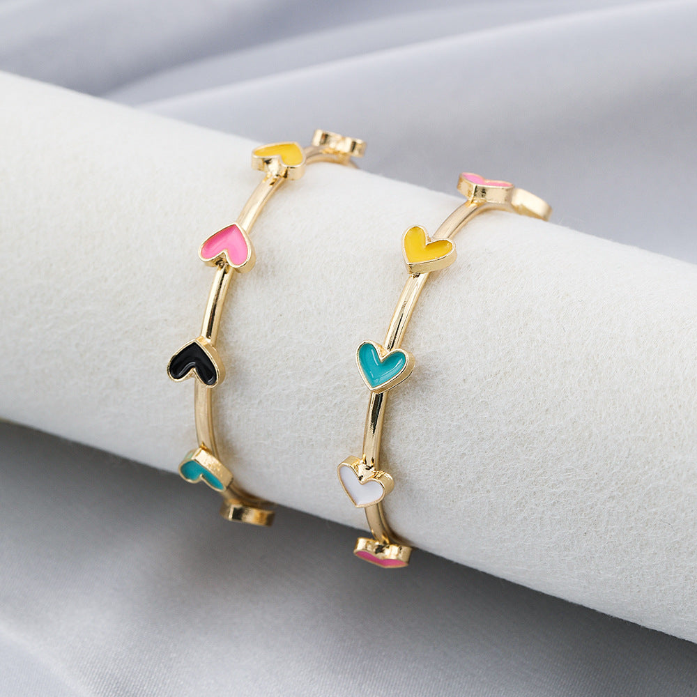 Multi-Colored Heart Hoops