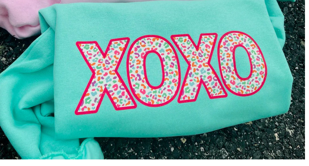 XOXO Leopard Crewneck