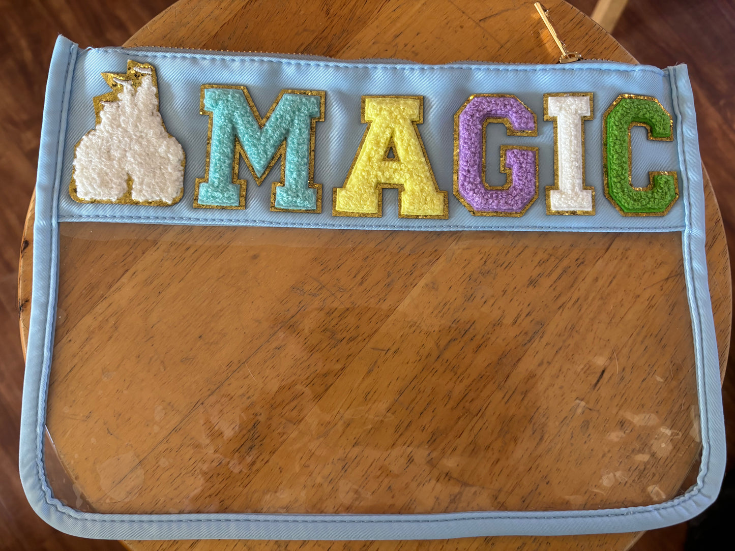 Chenille Letter Clear Pouch - MAGIC