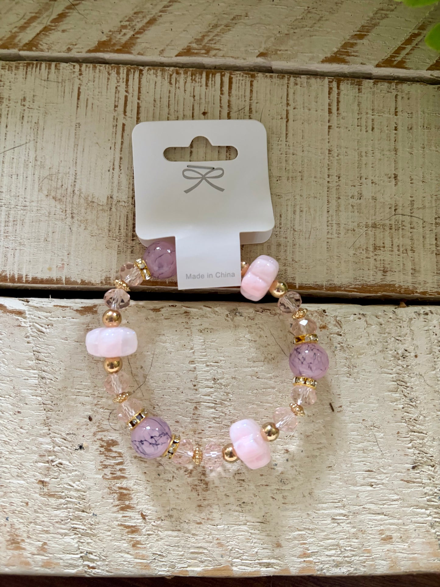 Soft Pink Shades of Mix Bead Stretch Bracelets