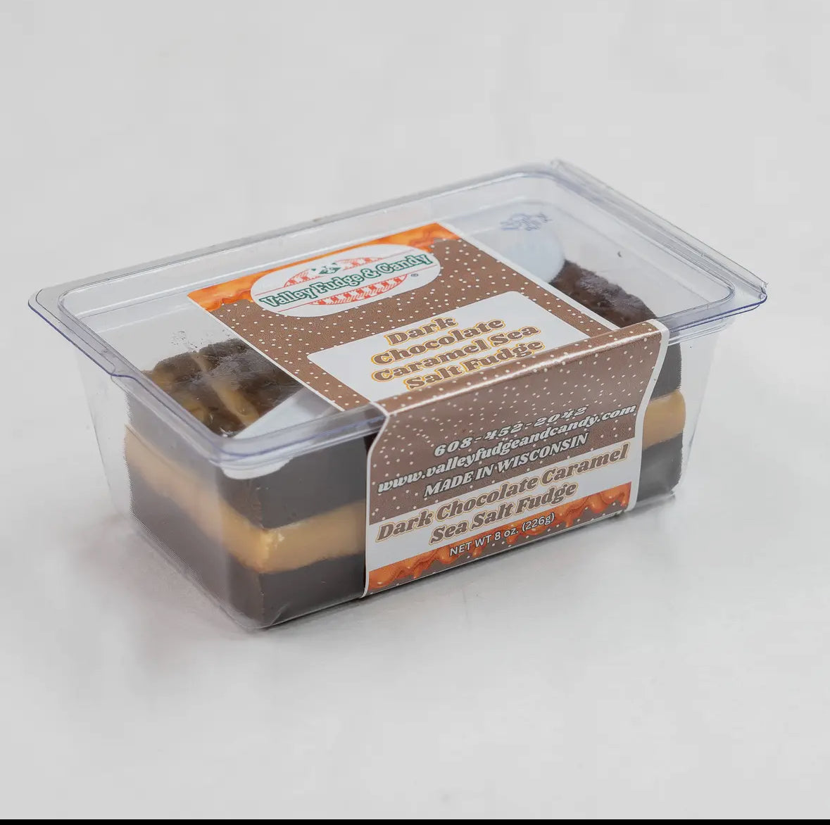 Dark Chocolate Caramel Sea Salt Fudge (1/2 lb Package)