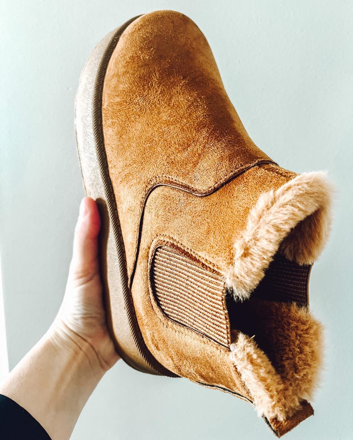 Suede Faux Fur Lined Booties