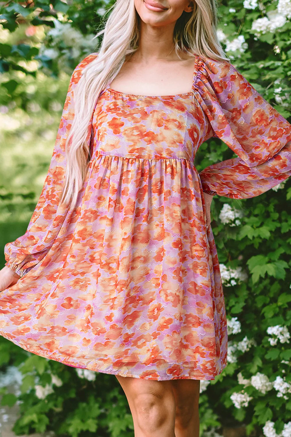 Orange Watercolor Dress