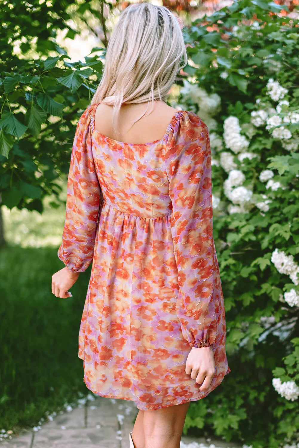 Orange Watercolor Dress