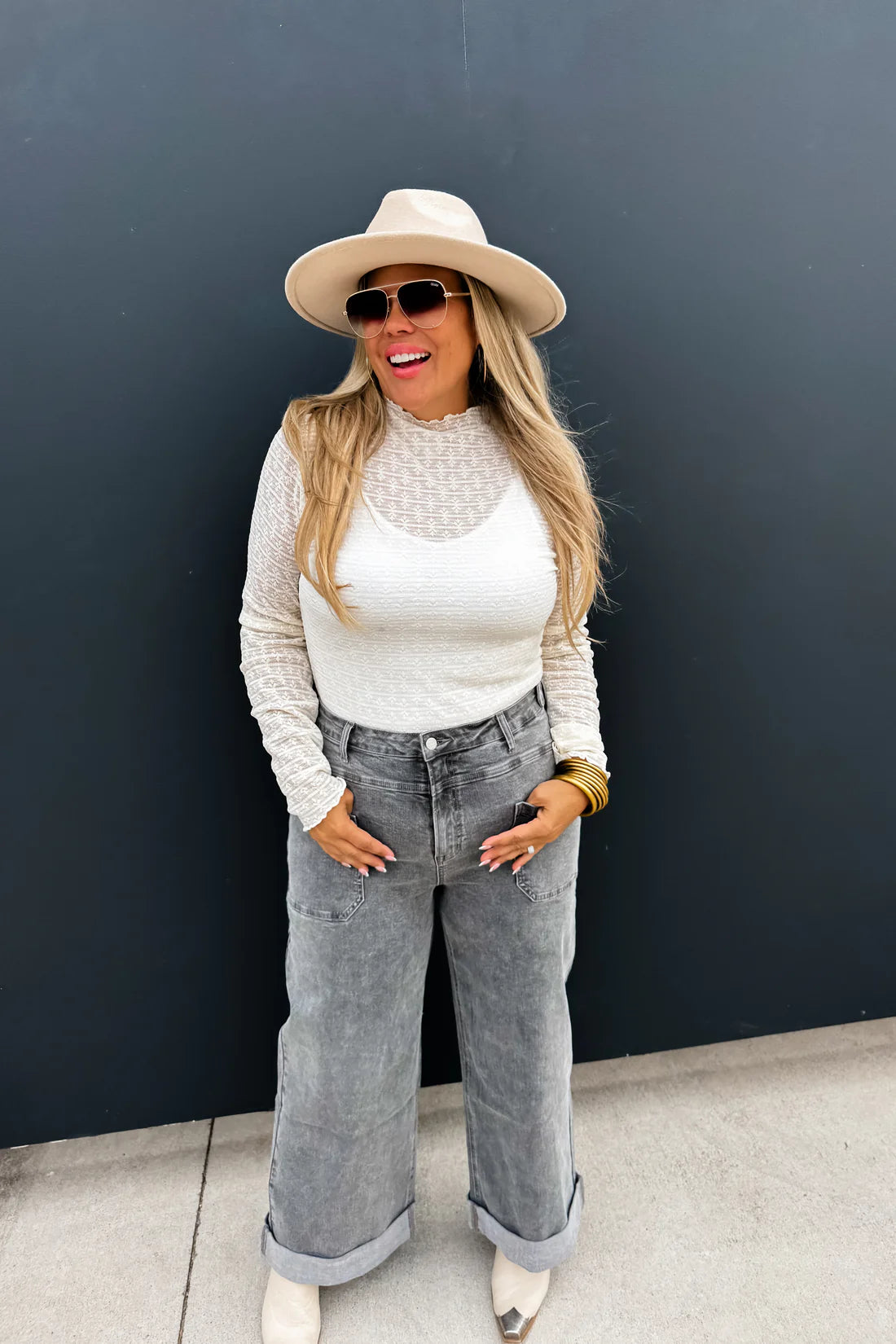 BLAKELEY Grey Clover Front Pocket Jeans