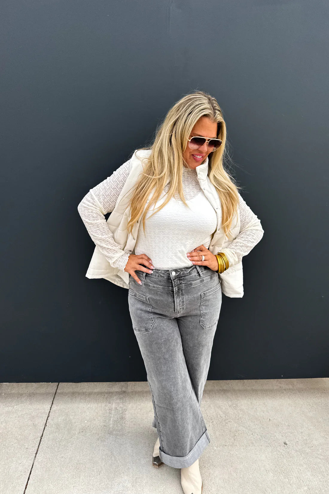 BLAKELEY Grey Clover Front Pocket Jeans