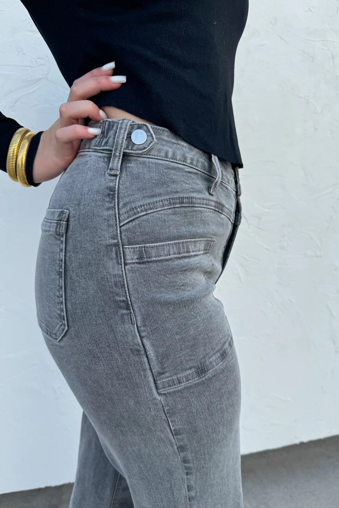 BLAKELEY Grey Clover Front Pocket Jeans