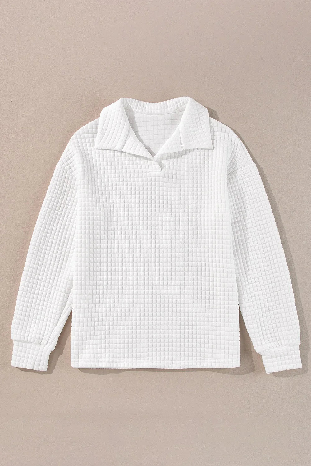 White Quilted Pullover