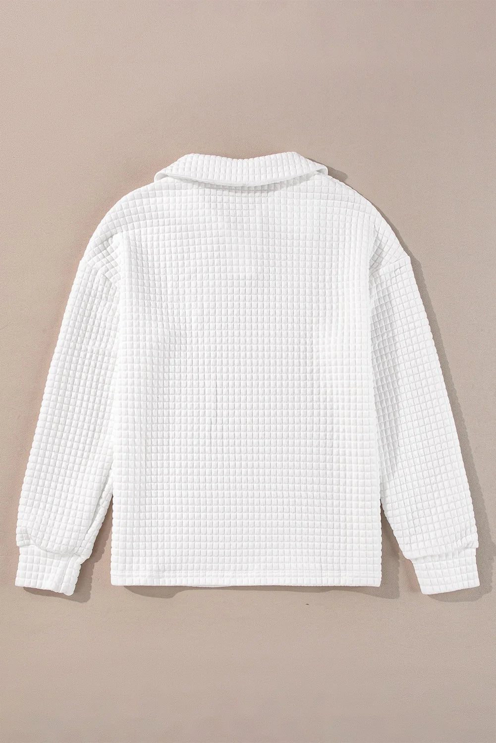 White Quilted Pullover