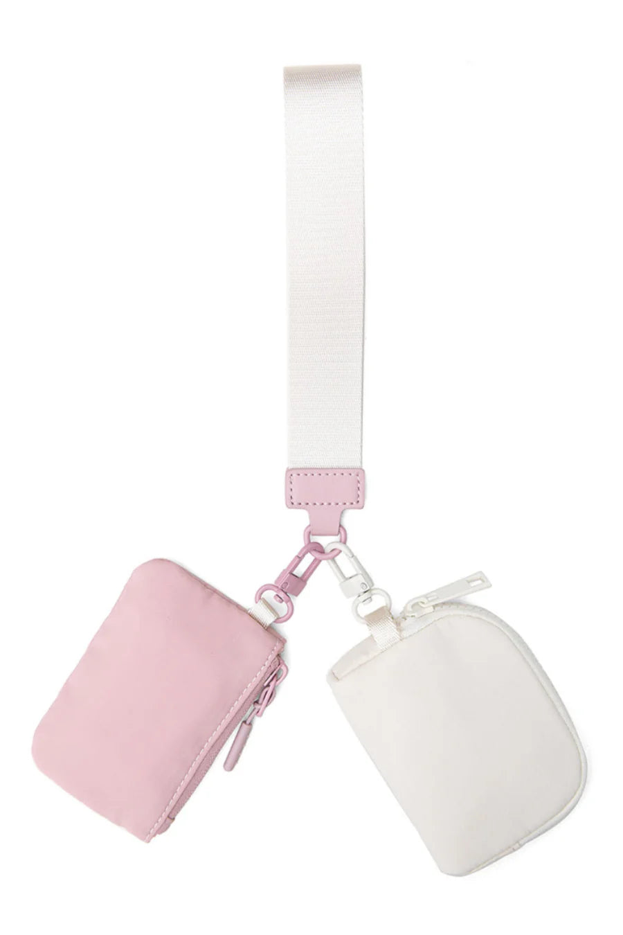 Double Pouch Wristlet, Pink/Ivory
Regular