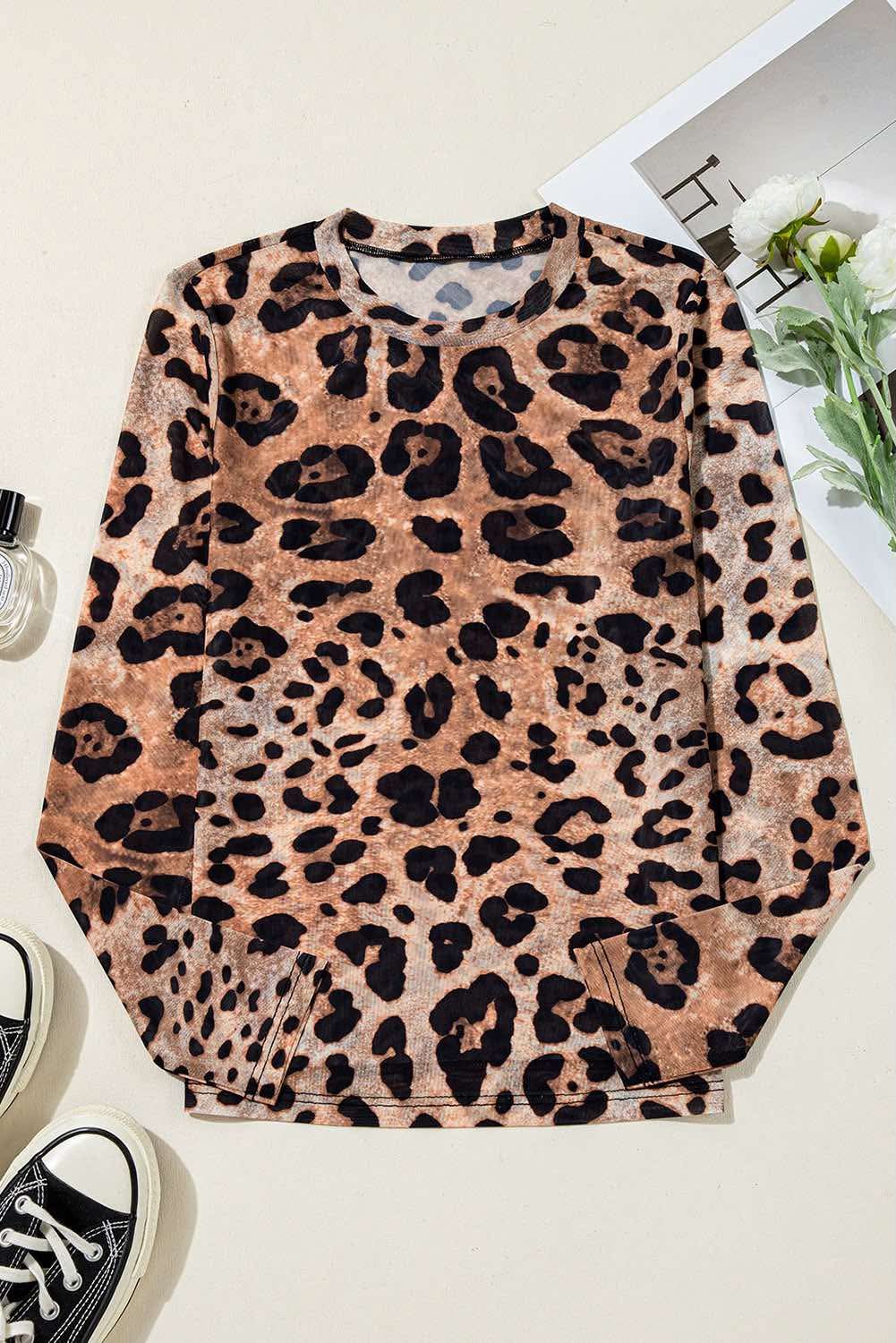 Brown Leopard Slim Top