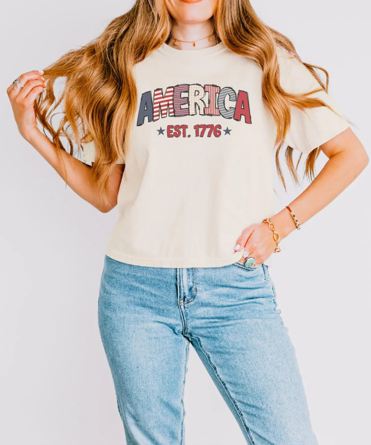 America Comfort Colors Cropped Tee