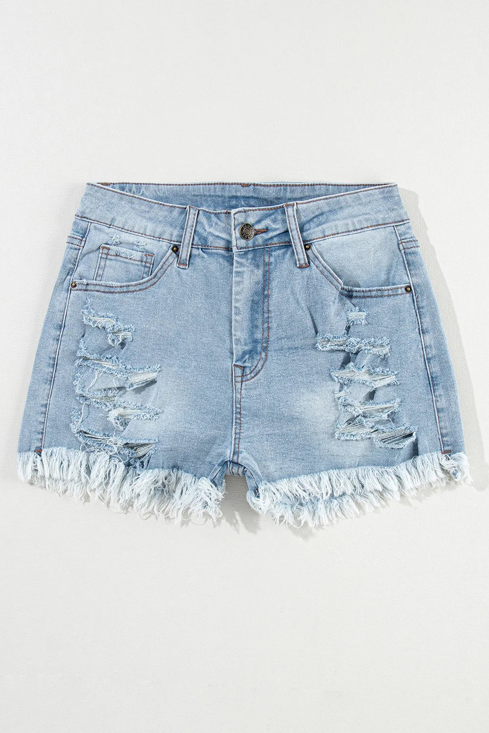 Distressed Denim Shorts