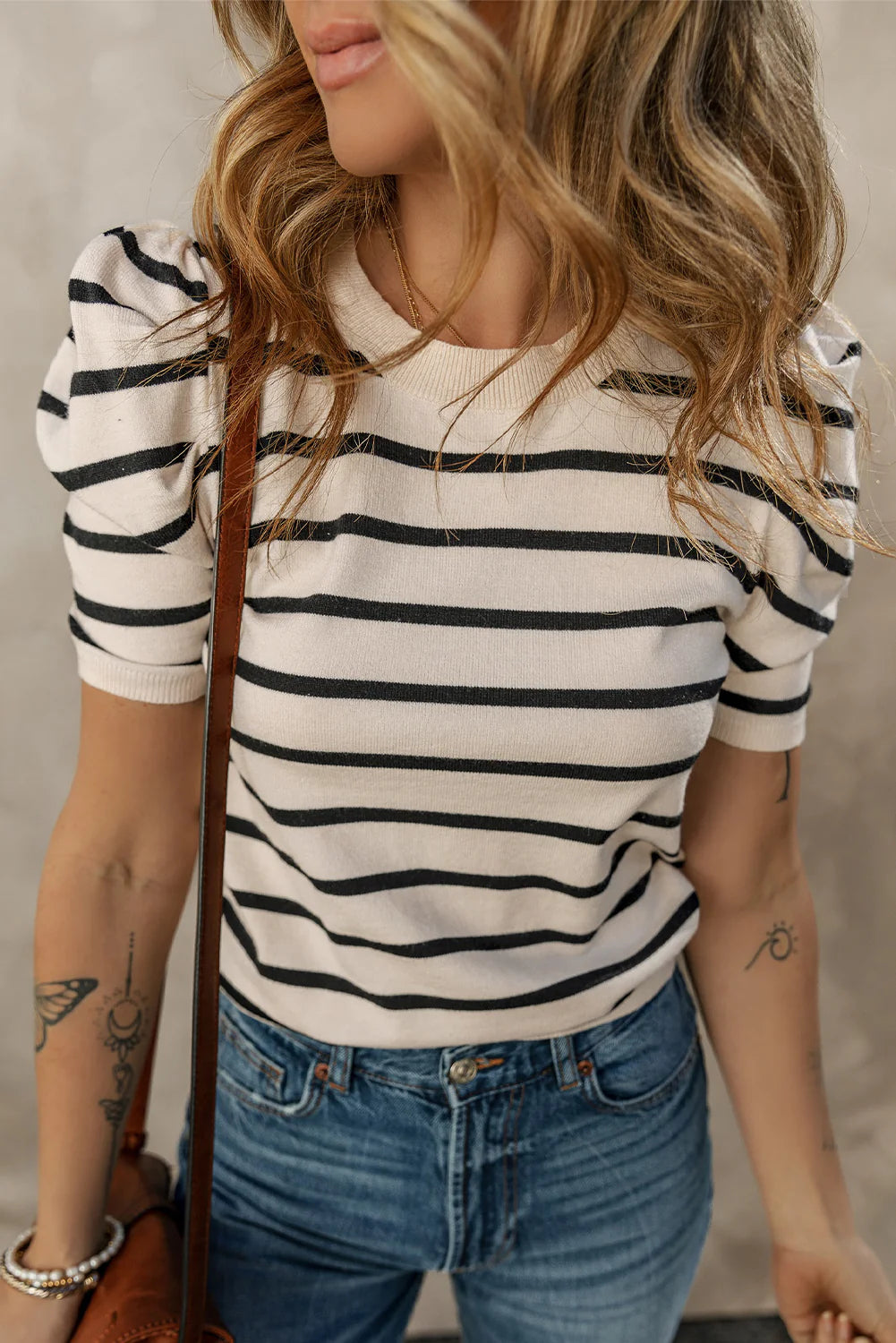 Stripe Ribbed Blouse