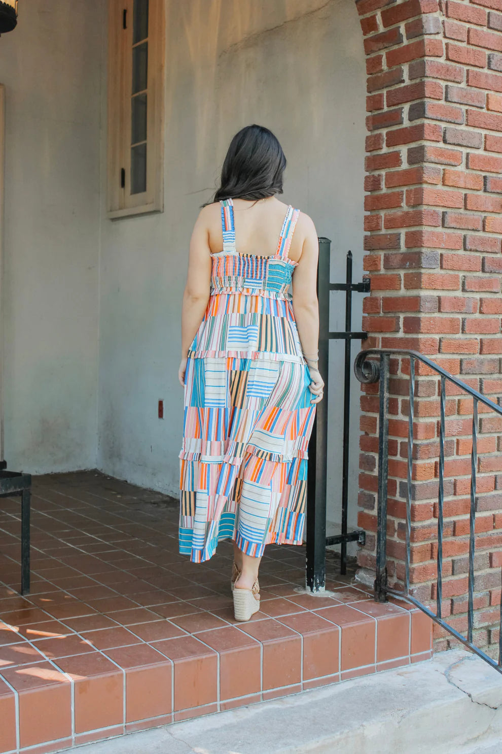 Patchwork Smocked Dress