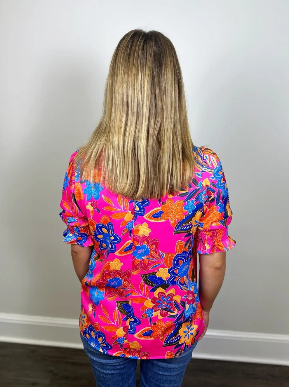 Pink Mock Neck Top