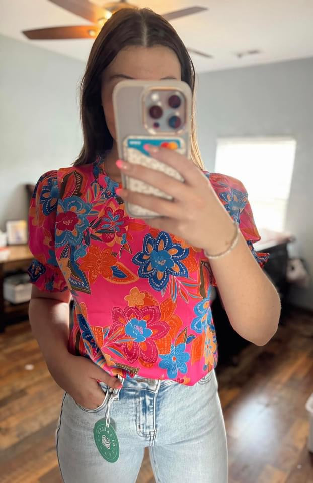Pink Mock Neck Top