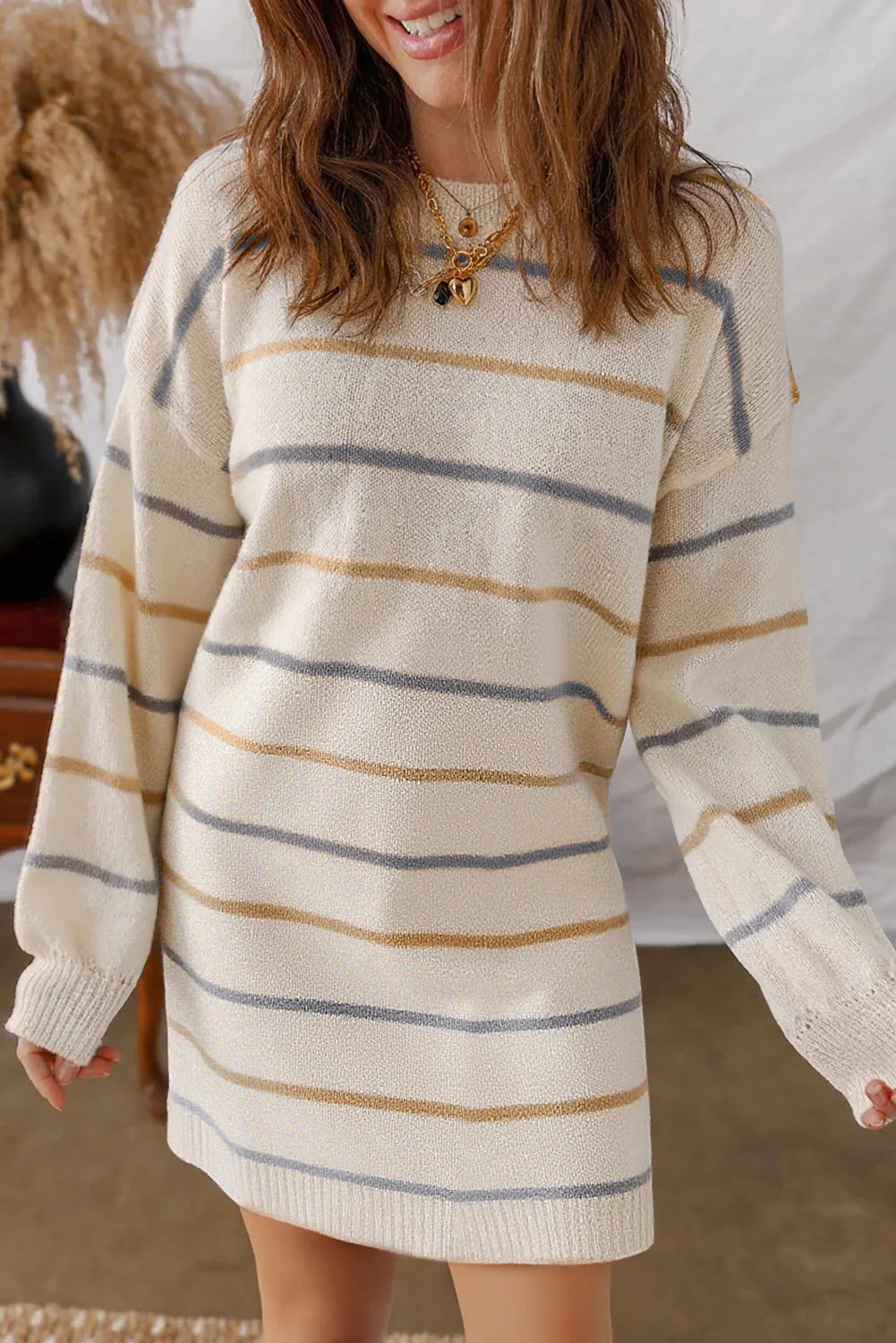 PRE-ORDER Multicolor Stripe Sweater Dress