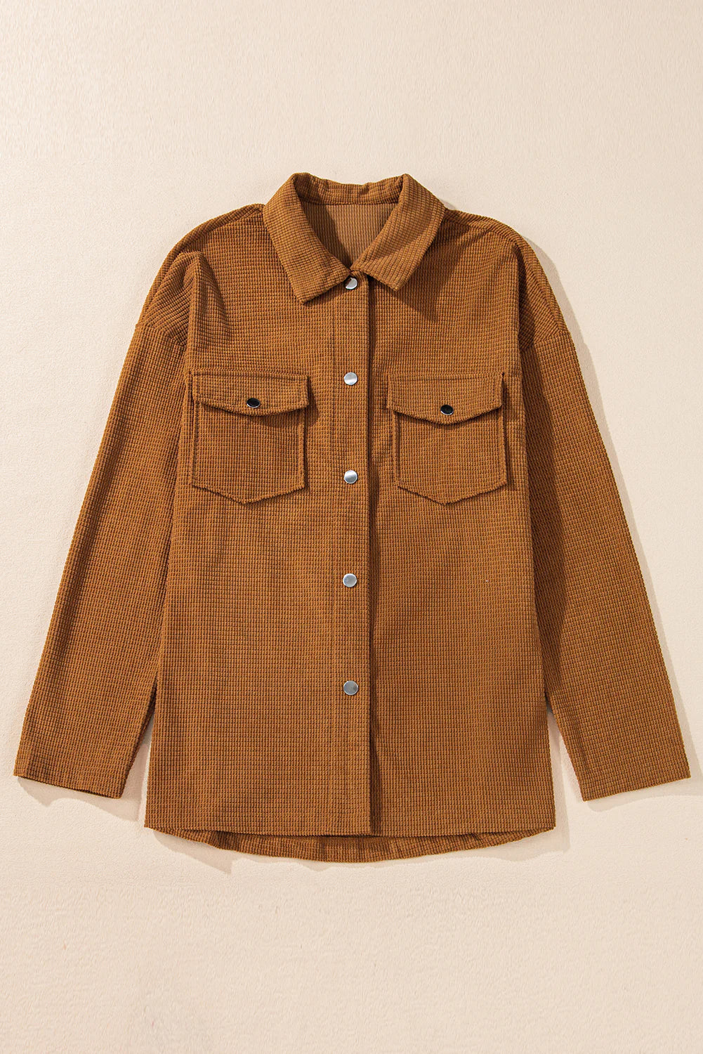 Brown Textured Shacket